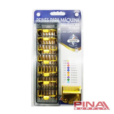 SET BS 10 PEINE P/MAQUINA PLASTICO DORADO REF.2323473