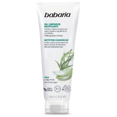 GEL LIMPIADOR BABARIA MATIFICANTE DE ALOE VERA 150 ML
