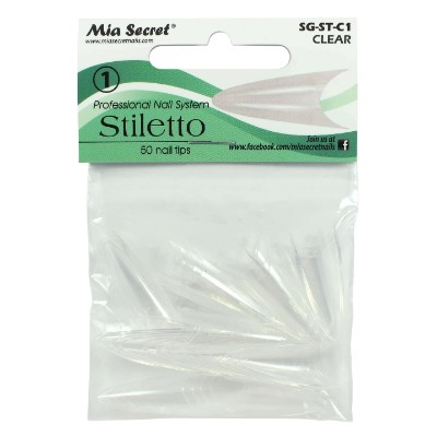 TIPS MIA STILETTO CLEAR NO. 3 50 PCS